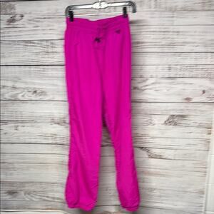 Obermeyer Womens Skiing Snow Pants Pink Drawstring Pull On Lined Vintage 10
